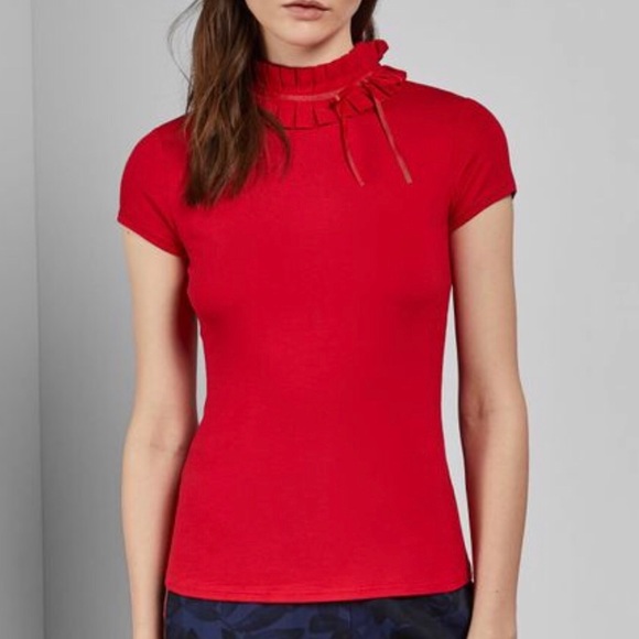 ted baker ruffle neck top